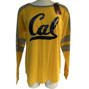 Cal Golden Bears Colosseum Women's Yellow Long Sleeve Shirt M New